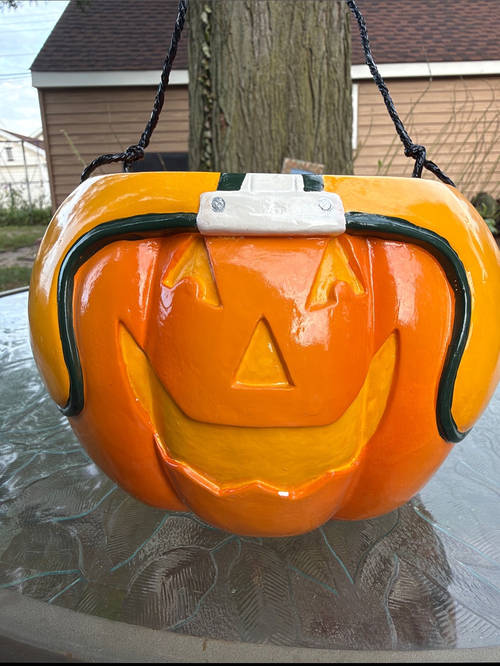 #Green Bay Packers pumpkin pot
